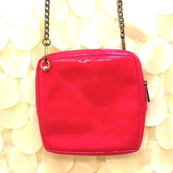 DIOR Crossbody RED w Chic Black Gunmetal Shoulder Chain converted CD Cosm. bag - Picture 6 of 16